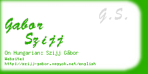 gabor szijj business card