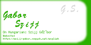 gabor szijj business card